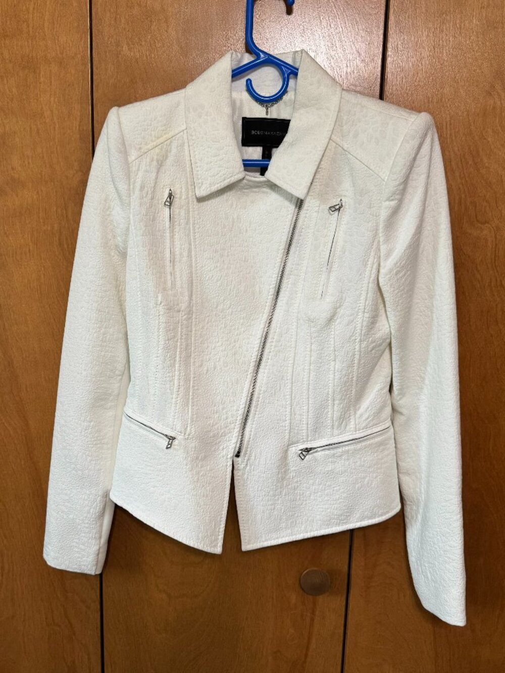 BCBGMAXAZRIA Boe Gardenia Jacket in White/Ivory Jaquard Size S